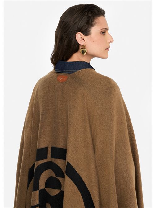Poncho con logo e frange LIU JO | 2F5031T0300/00070